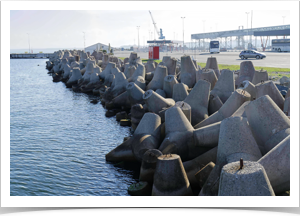 Interesting breakwater barrier.